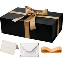 Caixa de presente YINUOYOUJIA grande com tampa 35x23x11cm preta com fita