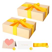 Caixa de presente ZUVYRO 2 peças em ouro brilhante 28x18x9 cm com fita