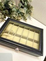 Caixa de Relógio Preta Luxo para 12 Relógios material sintético