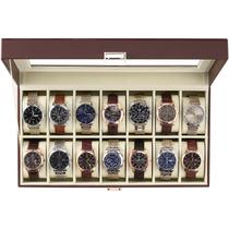 Caixa de relógio ProCase, organizador de 14 slots, couro PU, 38x20x9cm Caixa de relógio ProCase, organizador de 14 slots, couro PU, 38x20x9cm