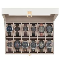 Caixa de Relógio SONGMICS - 12 Slots com Tampa de Vidro