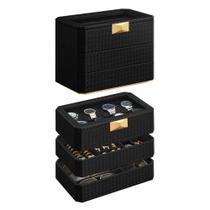 Caixa de relógio SONGMICS HOME RONNE Collection 8 slots com tinta preta