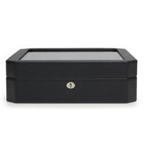 Caixa de relógio Wolf Windsor Black Vegan Leather 10 relógios