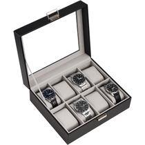 Caixa de Relógios ProCase 8 Compartimentos 24x20x9 cm Preta Caixa de Relógios ProCase 8 Compartimentos 24x20x9 cm Preta