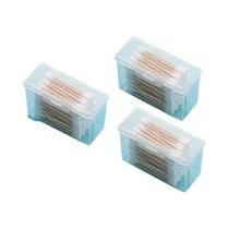 Caixa de Remédios de Viagem Portátil com Suporte para Cotonete e Fio Dental