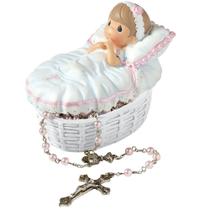 Caixa de resina com rosário Precious Moments batizado em seu nome Caixa de resina com rosário Precious Moments batizado em seu nome