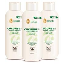 Caixa de sabonete Body Wash Cucumber + Yuzu Lemon 600ml, pacote com 3 Caixa de sabonete Body Wash Cucumber + Yuzu Lemon 600ml, pacote com 3