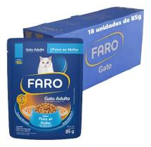 Caixa de saches faro gato adulto peixe 85 gr. com 18 unidades