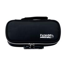 Caixa de saco de lápis de grande capacidade oxford c/ senha lock zipper pen pouch de armazenamento - Preto