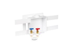 Caixa de saída para máquina de lavar roupa Oatey 38531 6 mm branca/latão Caixa de saída para máquina de lavar roupa Oatey 38531 6 mm branca/latão