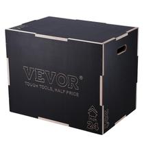 Caixa de salto pliométrica VEVOR 3 em 1 de madeira para ginástica doméstica 30x24x20cm Caixa de salto pliométrica VEVOR 3 em 1 de madeira para ginástica doméstica 30x24x20cm