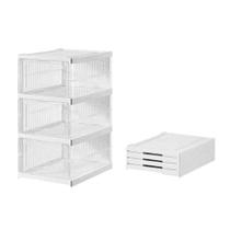 Caixa De Sapato Dobrável Armazenamento Transparentes Sapateira Empilhável Prova De Poeira Caixa De Sapato Dobrável Armazenamento Transparentes Sapateira Empilhável Prova De Poeira