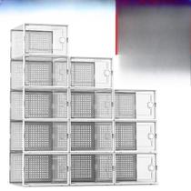 Caixa De Sapato Transparente Empilhável Dobrável Cinza Branco Moldura Dupla Pp Plástico Espessado