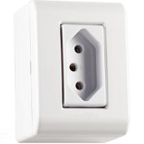 Caixa de Sobrepor 1 Tomada 2P+T 10 A 250 V Tramontina LizFlex Branca Caixa de Sobrepor 1 Tomada 2P+T 10 A 250 V Tramontina LizFlex Branca
