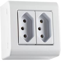 Caixa de Sobrepor 2 Tomadas 2P+T Tramontina LizFlex 20A/250V Caixa de Sobrepor 2 Tomadas 2P+T Tramontina LizFlex 20A/250V