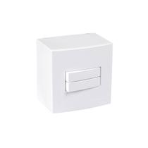 Caixa de Sobrepor 75x75 com Interruptor Duplo Simples MarGirius Sleek 10A Branca Caixa de Sobrepor 75x75 com Interruptor Duplo Simples MarGirius Sleek 10A Branca