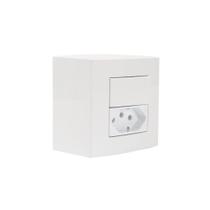 Caixa De Sobrepor 75x75 Com Interruptor Simples 10a E Tomada 2p+t 10a Margirius Sleek Branca Caixa De Sobrepor 75x75 Com Interruptor Simples 10a E Tomada 2p+t 10a Margirius Sleek Branca