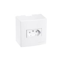 Caixa de Sobrepor 75x75 com Tomada MarGirius Sleek 2P+T 10A Branca