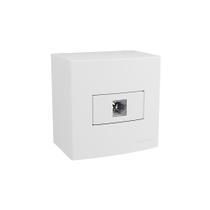 Caixa de Sobrepor 75x75 com Tomada para Telefone MarGirius Sleek RJ11 4 Fios Branca Caixa de Sobrepor 75x75 com Tomada para Telefone MarGirius Sleek RJ11 4 Fios Branca