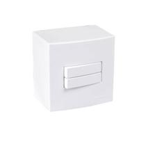 Caixa de Sobrepor 75x75mm Interruptor Duplo Simples 10a Branco