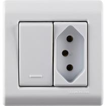 Caixa De Sobrepor Com 1 Interruptor Simples 10 A 250 V E 1 Tomada 2p+t 10 A 250 V Tramontina Lizflex Branca Caixa De Sobrepor Com 1 Interruptor Simples 10 A 250 V E 1 Tomada 2p+t 10 A 250 V Tramontina Lizflex Branca