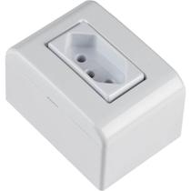 Caixa de Sobrepor com 1 Tomada 2p+t 10 Ampères 250 Volts Lixflex Branca 57304002 Tramontina Caix Caixa de Sobrepor com 1 Tomada 2p+t 10 Ampères 250 Volts Lixflex Branca 57304002 Tramontina Caix