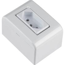 Caixa de Sobrepor com 1 Tomada 2P+T 10 Ampères 250 Volts LixFlex Branca - 57304002 - TRAMONTINA