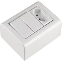 Caixa De Sobrepor Com 2 Interruptores Simples 10 A 250 V E 1 Tomada 2p+t 10 A 250 V Lizfl