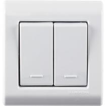 Caixa de Sobrepor com 2 Interruptores Simples 10 A 250 V Tramontina LizFlex Branca Caixa de Sobrepor com 2 Interruptores Simples 10 A 250 V Tramontina LizFlex Branca