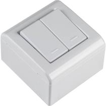 Caixa de Sobrepor com 2 Interruptores simples de 10 Ampères e 250 Volts - LizFlex Branca - 57304011 - TRAMONTINA