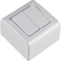 Caixa de Sobrepor com 2 Interruptores Simples de 10 Ampères E 250 Volts Lizflex Branca 57304011