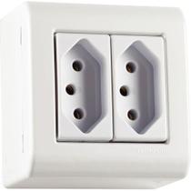 Caixa De Sobrepor Com 2 Tomadas 2p+t 10 A 250 V Tramontina Lizflex Branca Tramontina
