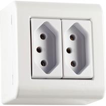 Caixa de Sobrepor com 2 Tomadas 2P+T 10 A 250 V Tramontina LizFlex Branca