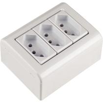 Caixa De Sobrepor Com 3 Tomadas 2p+t 20 A 250 V Tramontina Lizflex Branca Tramontina