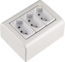 Caixa de Sobrepor com 3 Tomadas 2P+T 20 A 250 V Tramontina LizFlex Branca