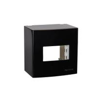 Caixa De Sobrepor Com Suporte Margirius Sleek 75x75 Para 1 Módulo Preto Ebony Caixa De Sobrepor Com Suporte Margirius Sleek 75x75 Para 1 Módulo Preto Ebony