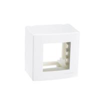 Caixa De Sobrepor Com Suporte Margirius Sleek 75x75 Para 2 Módulos Branca Branco Caixa De Sobrepor Com Suporte Margirius Sleek 75x75 Para 2 Módulos Branca Branco