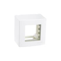 Caixa de Sobrepor com Suporte MarGirius Sleek 75x75 para 2 Módulos Branca Caixa de Sobrepor com Suporte MarGirius Sleek 75x75 para 2 Módulos Branca