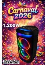 Caixa de Som 1200W Eclipse E206 Bluetooth TWS C Remoto Bateria 6 horas 2 Woofer 6,5 bivolt