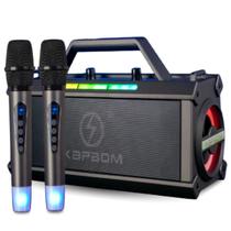 Caixa de Som 120W Portátil com 2 Microfones