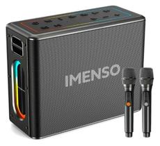 Caixa De Som 120W Tws Rgb 2 Microfones Sem Fio Imenso X32