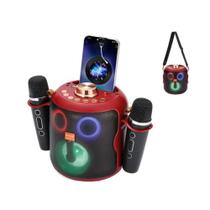 Caixa De Som 15w Karaokê Com Duas Microfones Familia Ktv Portátil Som Variável XTRAD WS-1886