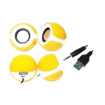 Caixa De Som 2.0 5W Para Pc E Notebook Cs-69 Amarelo