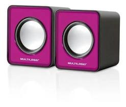 Caixa De Som 2.0 Mini 3w Rms Multilaser Rosa