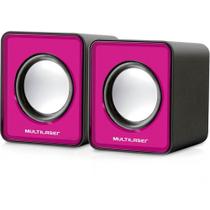Caixa de Som 2.0 Multi Mini 3w Rms USB p/ Notebook Rosa - SP198