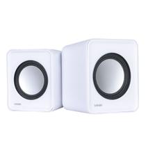 Caixa De Som 2.0 Usb 5v 2x 1w Com Controlador De Volume Branca