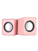 Caixa De Som 2.0 Usb 5v 2x 1w Com Controlador De Volume Rosa - Vs-01r