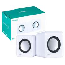 Caixa de Som 2.0 Vinik USB 5V 2x1W Controlador de Volume VS-01B Branca