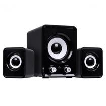 Caixa De Som 2.1 Canais com Subwoofer Usb 3x1 Cabo P2 10W Preto