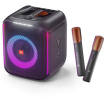 Caixa de Som 2 Microfone JBL Partybox Encore Essential 2, Bluetooth, 100 watts, Preta